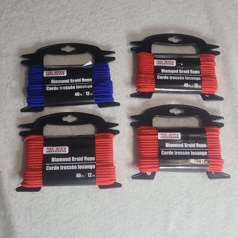 Tool Bench Diamond Braid Rope 40 feet- Lot of 4 new
